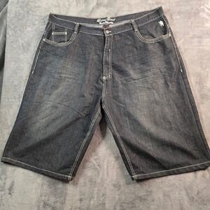 Lions Crest by English Laundry Men's Denim Shorts Size 48 Dark Wash Faded Y2k